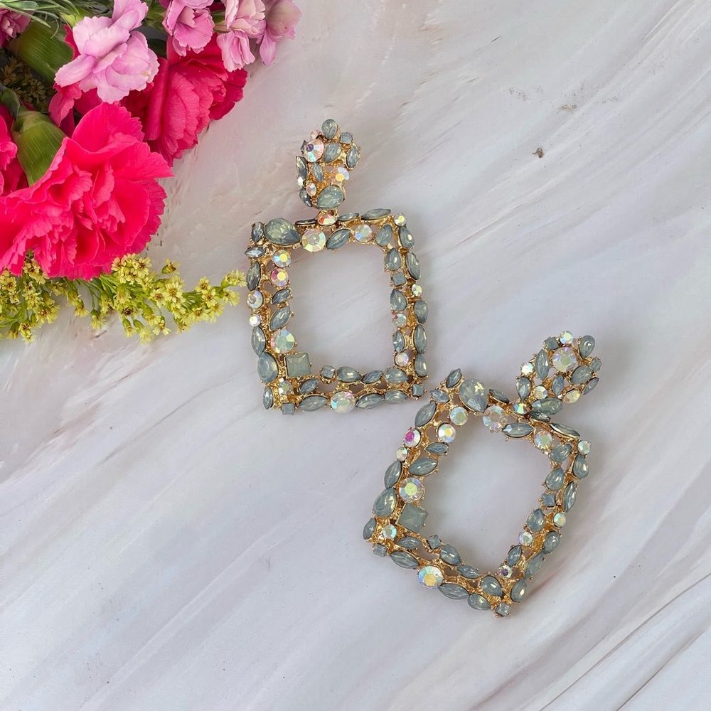 Zara Crystal Doorbell Crystal Dangle Earrings New Every Popular Earring 10$